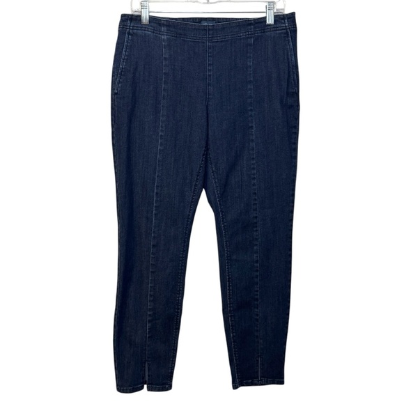 J Jill Denim Authentic Fit Front Slit Ankle Jeans Womens 10 with side zip - Picture 1 of 12